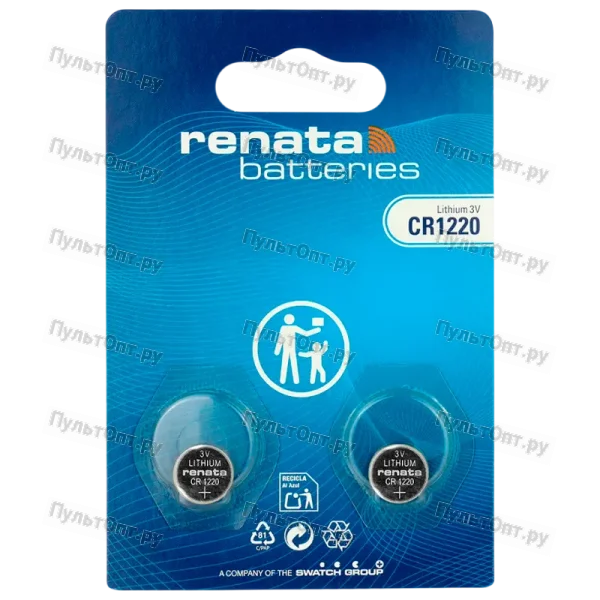 Батарейка Renata CR1220 BL2 Lithium 3V (2/20/200)