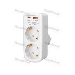 Разветвитель Фотон AM 16-2E-USB/A1C1-QC 2р.С/З 16A PD,QC белый (1/6/72)