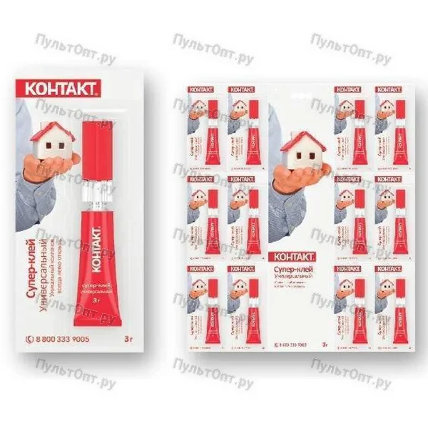 Супер-клей Контакт 3г универсальный BL12 (12)