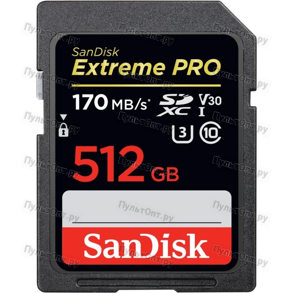 SDXC 512GB SanDisk Class 10 Extreme Pro V30 UHS-I U3 (170 Mb/s)