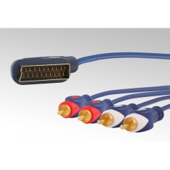 Шнур SKART-4RCA 5 м GOLD GODIGITAL упак.силикон с евроотверстием