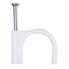 Скоба кабельная круглая 16, белая, 100 шт. (20)