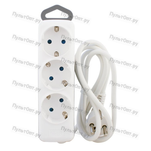 Удлинитель Старт S Comfort 3р.С/З 16A IP20 ПВС 3.0м с защитой от детей белый (1/20)
