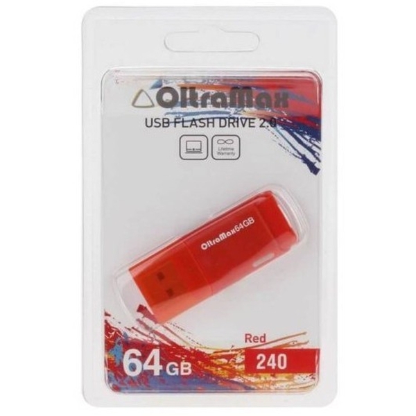 USB 64GB OltraMax 240 красный