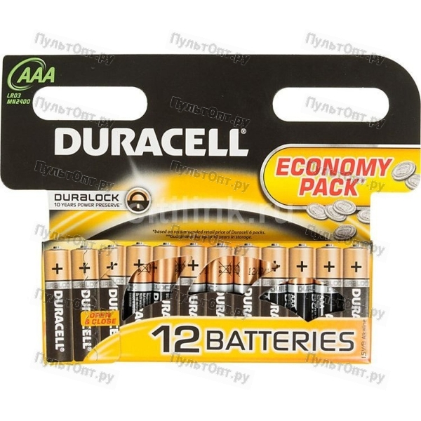 Эл. пит. AAA alkaline BL12 Duracell BASIC (12/144)