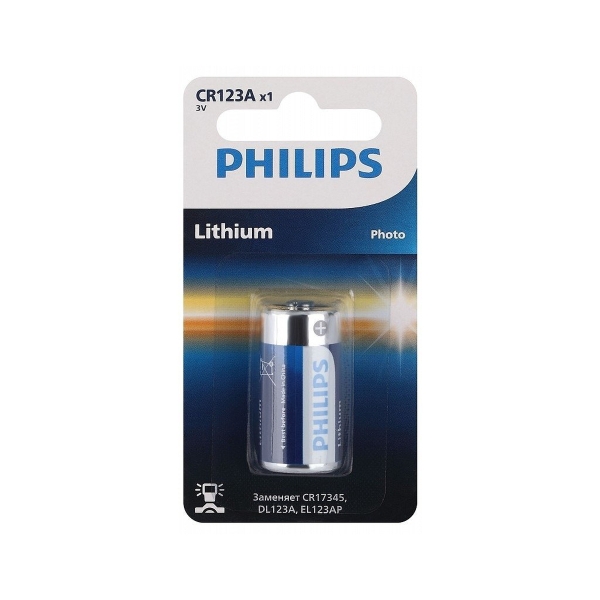 Батарейка Philips CR123A BL1 Lithium 3V (1/10/50)