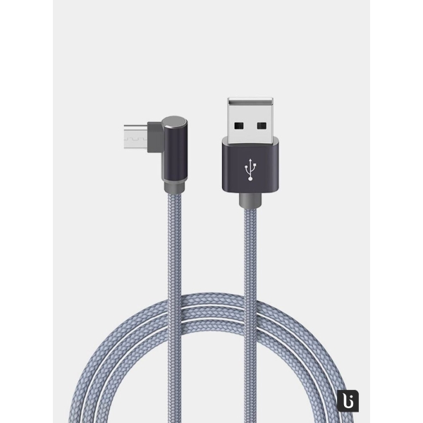 Кабель USB - 8 pin Borofone BX26 Express, 1.0м, круглый, 2.4A, ткань, боковой, серый (1/360)