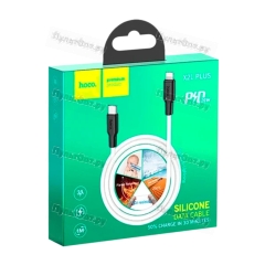 Кабель Hoco X21 Plus Lightning (m)-Type-C (m) 1м 3.0A 20W силикон черный белый (1/28/168)