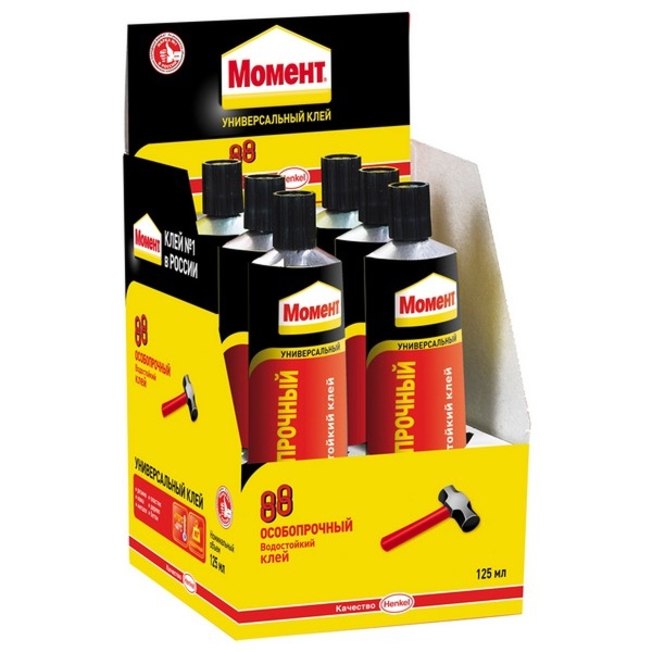 Клей Момент 88 125мл универсальный особопрочный BOX6 шоу-бокс (6)