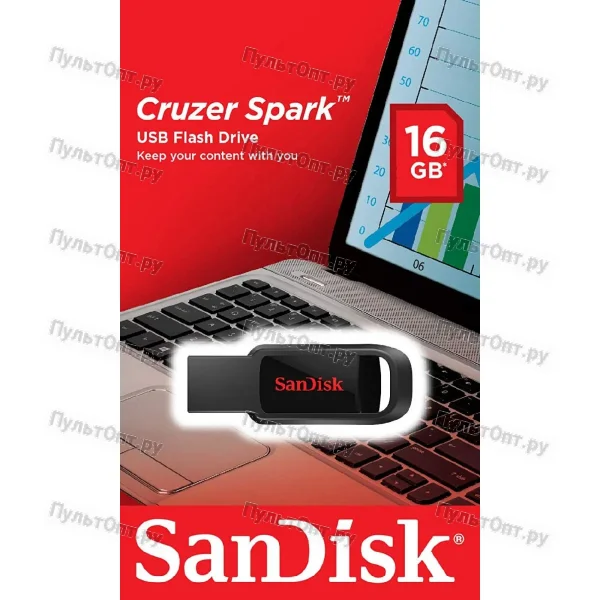 USB 16GB SanDisk Cruzer Spark чёрный