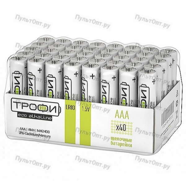 Эл. пит. AAA alkaline BULK Трофи Eco (40)