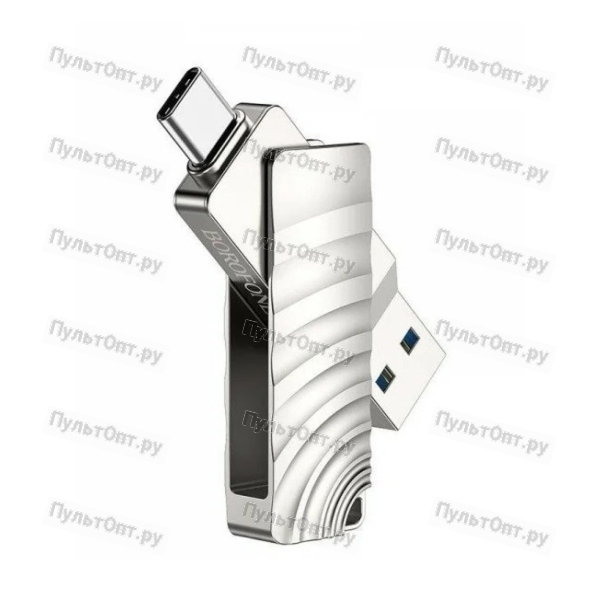 Флеш-накопитель Borofone Soul BUD3 32GB USB3.0 Type-C (m) металл серый (1/25)