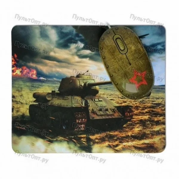 Мышь CBR Tank Battle. сувенирная+ коврик , USB