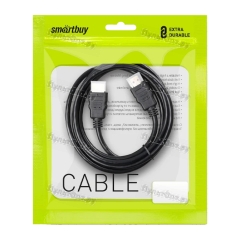 Кабель Smartbuy K-421 HDMI (m)-HDMI (m) 2м силикон ver.2.0 стаб.напр. черный (1/20)