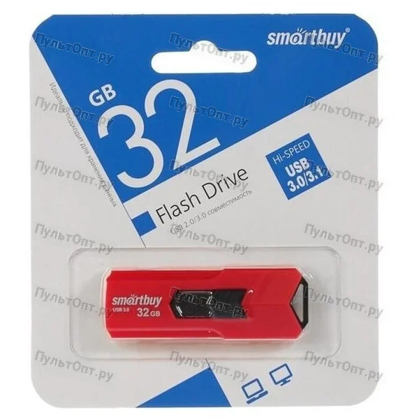 USB 3.0 32GB Smartbuy Stream красный