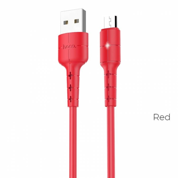 Кабель USB - micro USB Hoco X30 Star, 1.2м, круглый, 2.0A, силикон (красный)