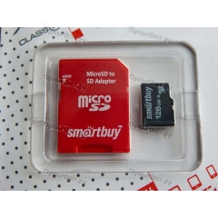 microSD 128GB Smartbuy Сlass 10 Pro UHS-I U3 (70/90 Mb/s) + SD адаптер